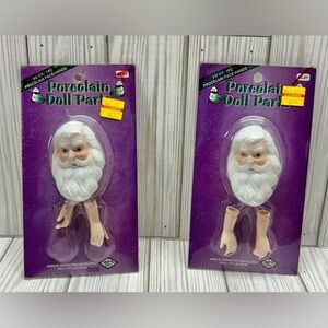 Crafts Etc Santa Claus Head Hands Porcelain Doll Parts Small Set of 2 New